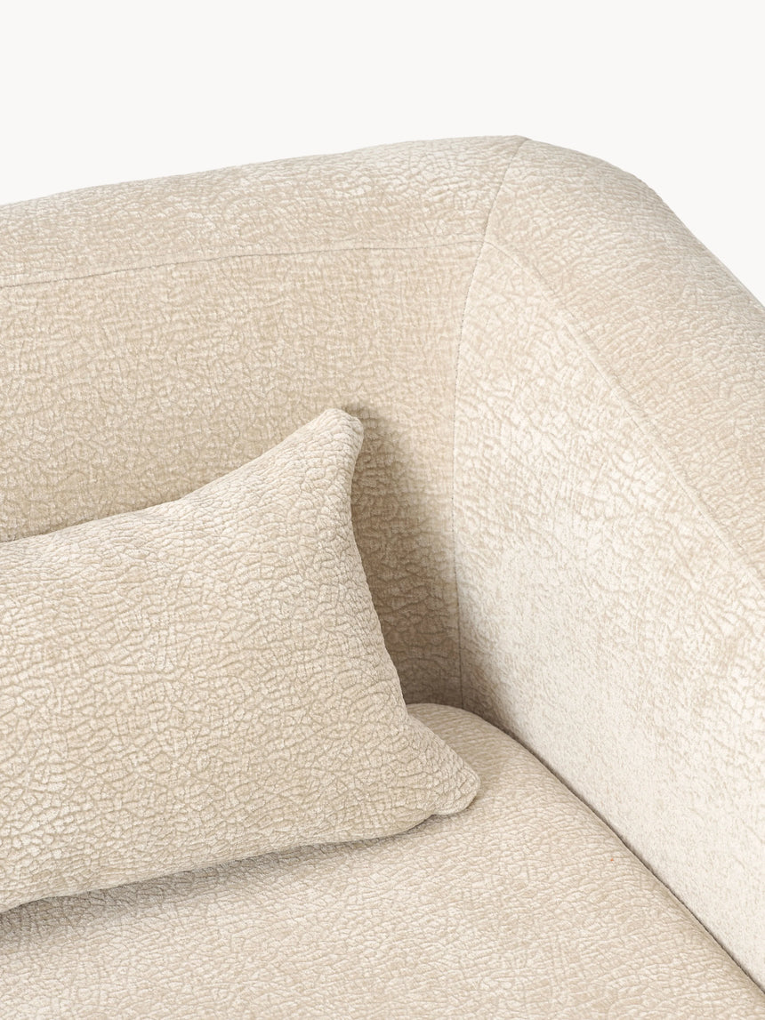 Fara Yataklı İkili Koltuk Krem Dokuma Kadife