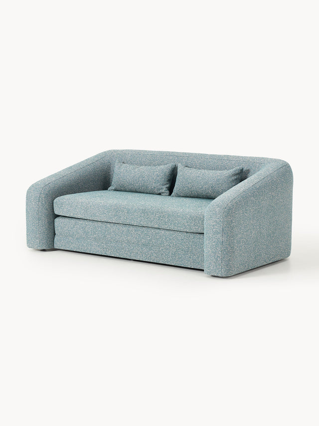 Fara Yataklı İkili Koltuk Mavi Benekli Bukle