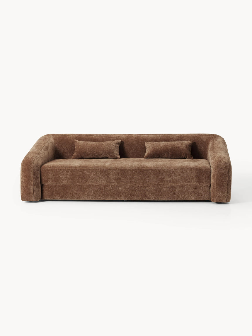 Fara Yataklı Üçlü Koltuk Kahve Dokuma Kadife