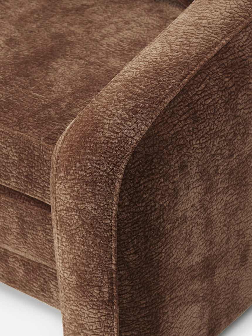 Fara Yataklı Üçlü Koltuk Kahve Dokuma Kadife