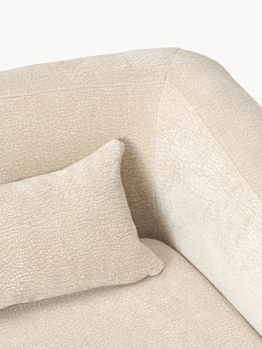 Fara Yataklı Üçlü Koltuk Krem Dokuma Kadife