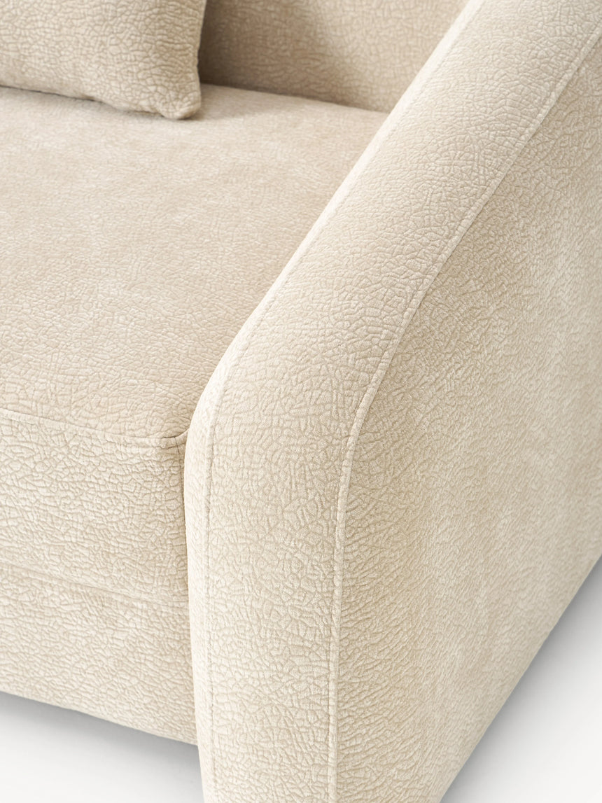 Fara Yataklı Üçlü Koltuk Krem Dokuma Kadife