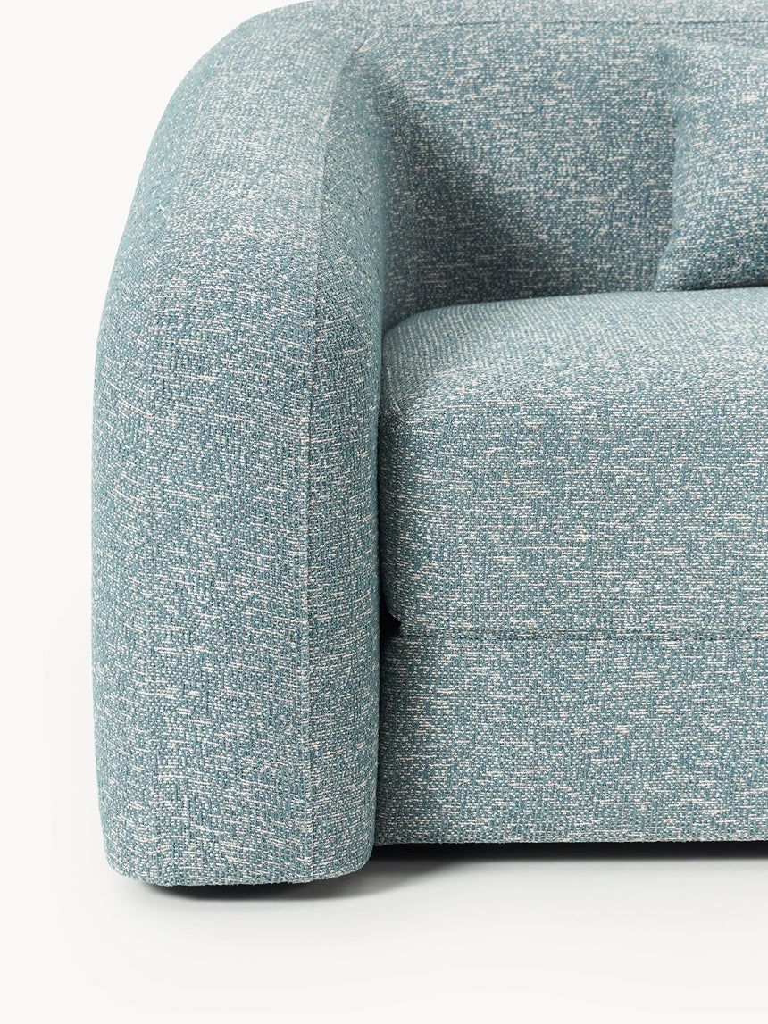 Fara Yataklı Üçlü Koltuk Mavi Benekli Bukle