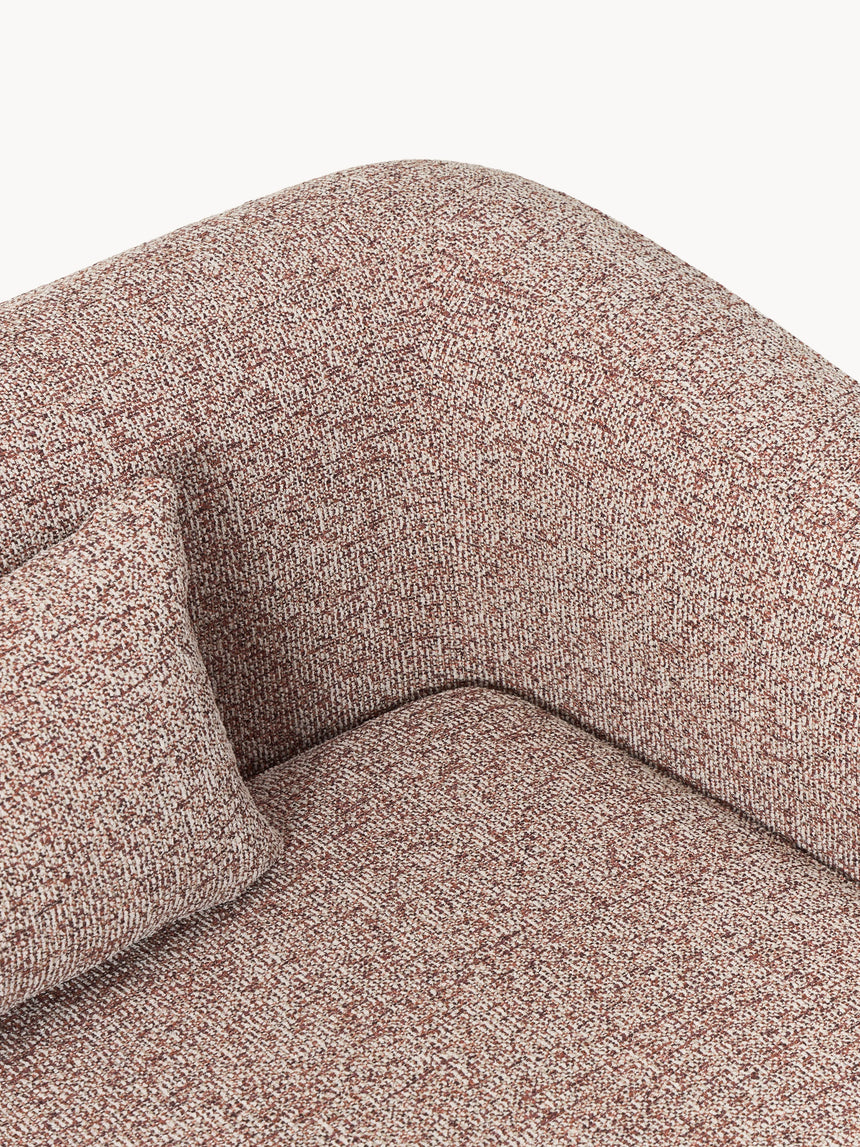 Fara Yataklı Üçlü Koltuk Pas Kırmızısı Benekli Bukle