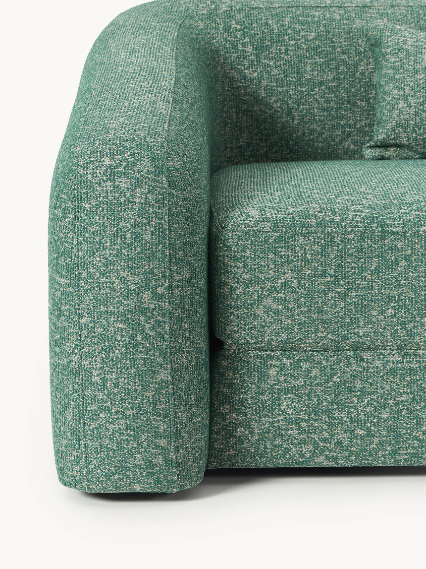 Fara Yataklı Üçlü Koltuk Petrol Yeşili Benekli Bukle