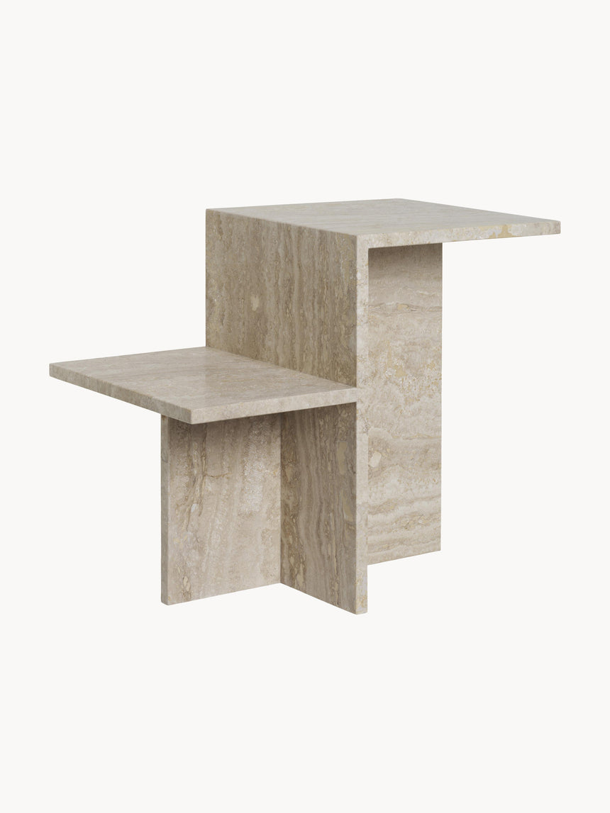 Farm Traverten Mermer Yan Sehpa Bej