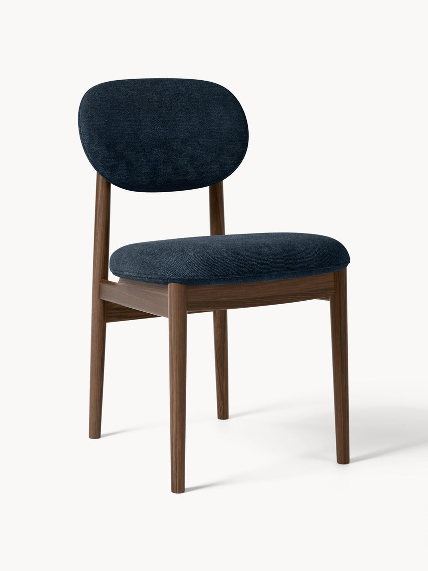 Flavius Ahşap Sandalye Gri Mavi Koyu Meşe