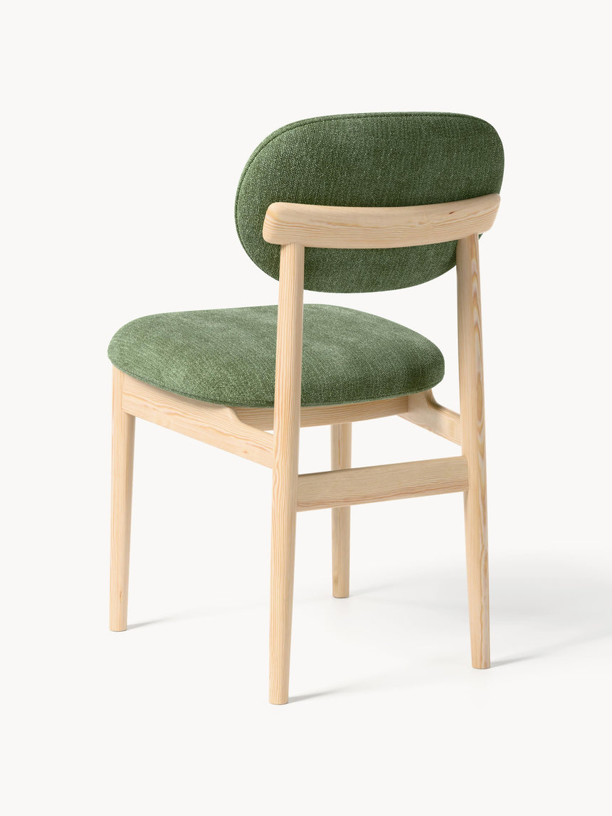 Flavius Ahşap Sandalye Mercan Yeşili Açık Meşe