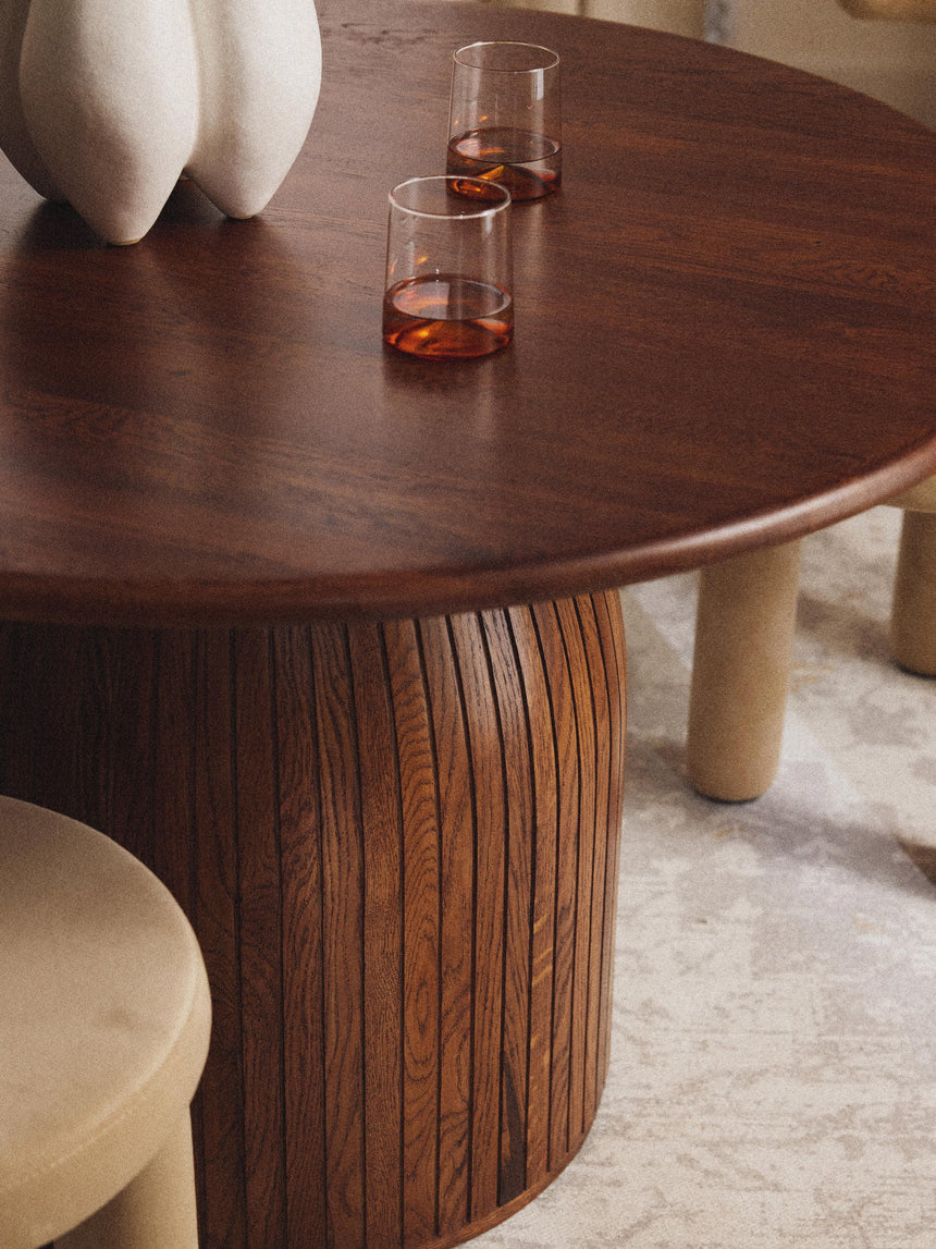 Fold Yuvarlak Ahşap Yemek Masası Ceviz