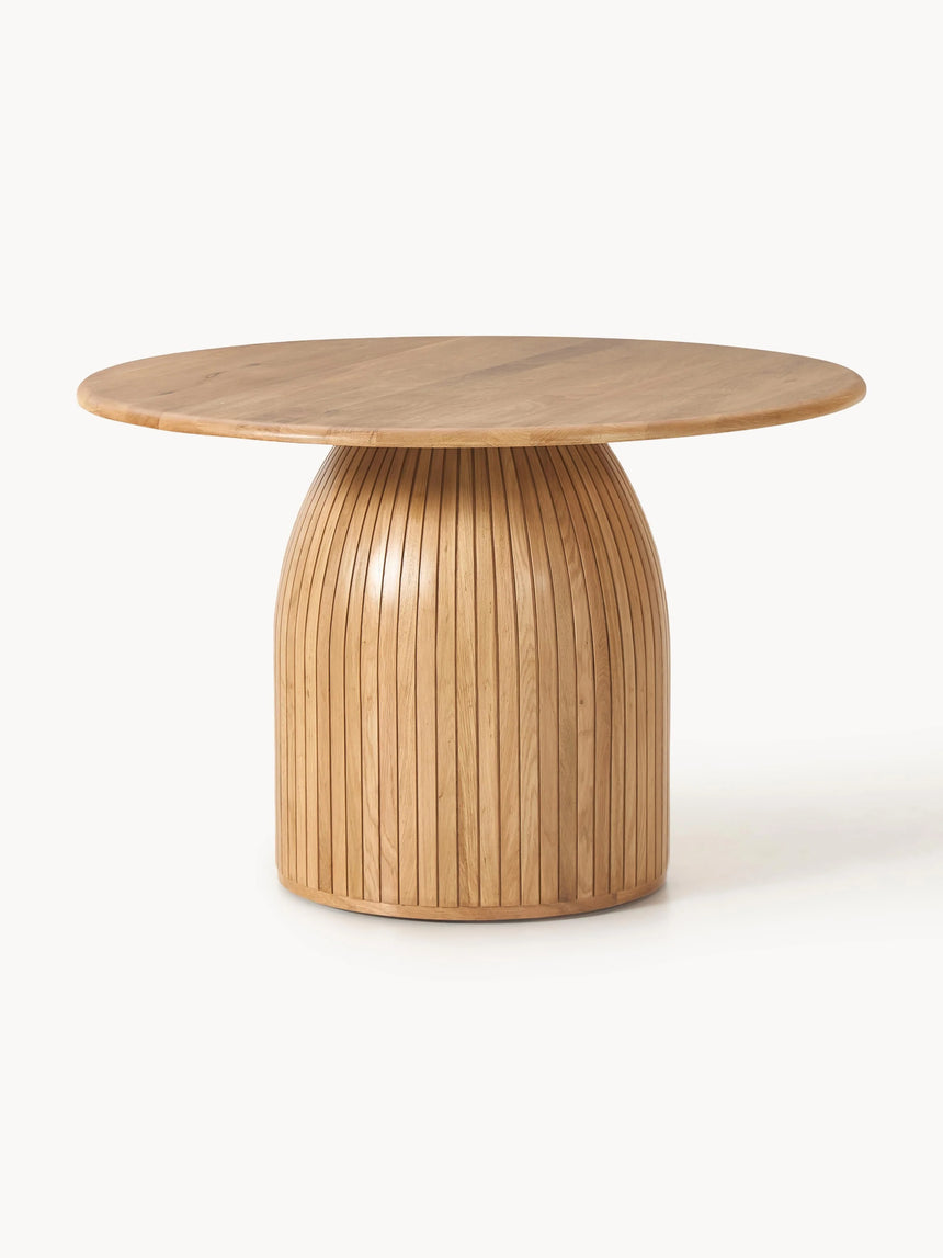 Fold Yuvarlak Ahşap Yemek Masası Meşe