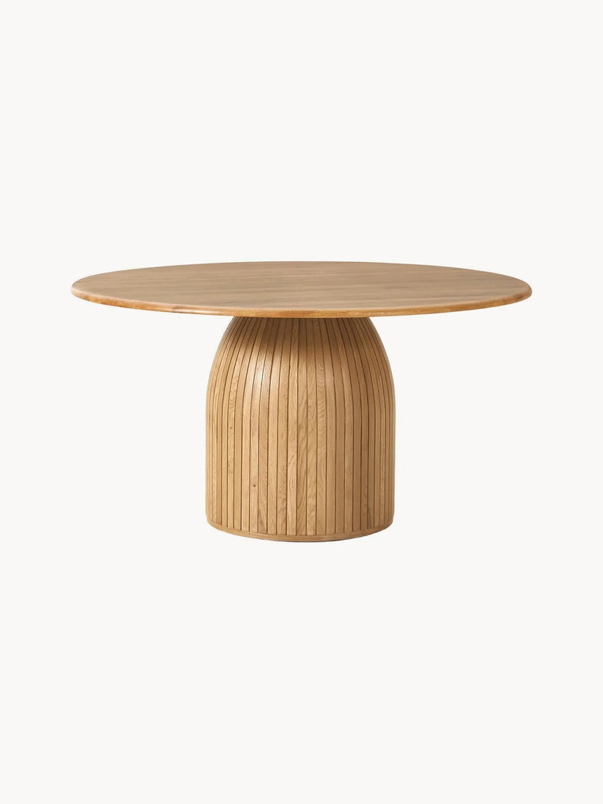 Fold Yuvarlak Ahşap Yemek Masası Meşe