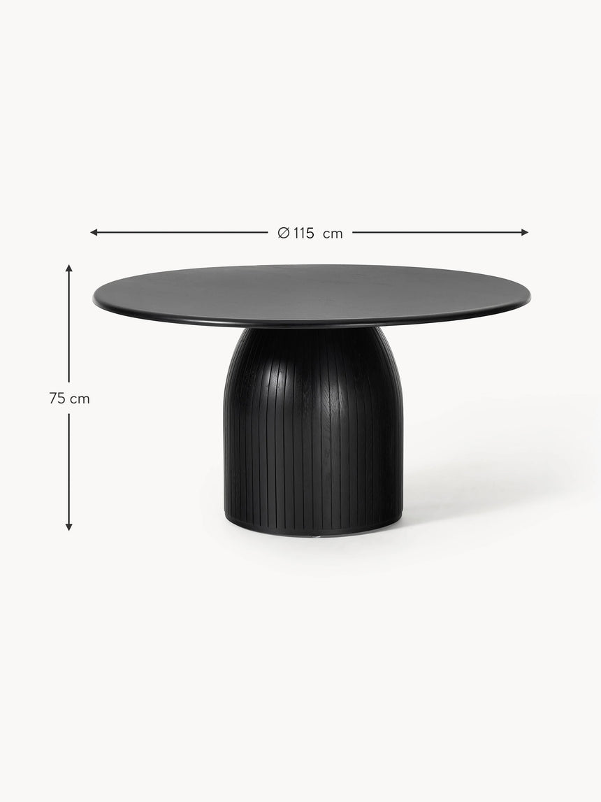 Fold Yuvarlak Ahşap Yemek Masası Siyah