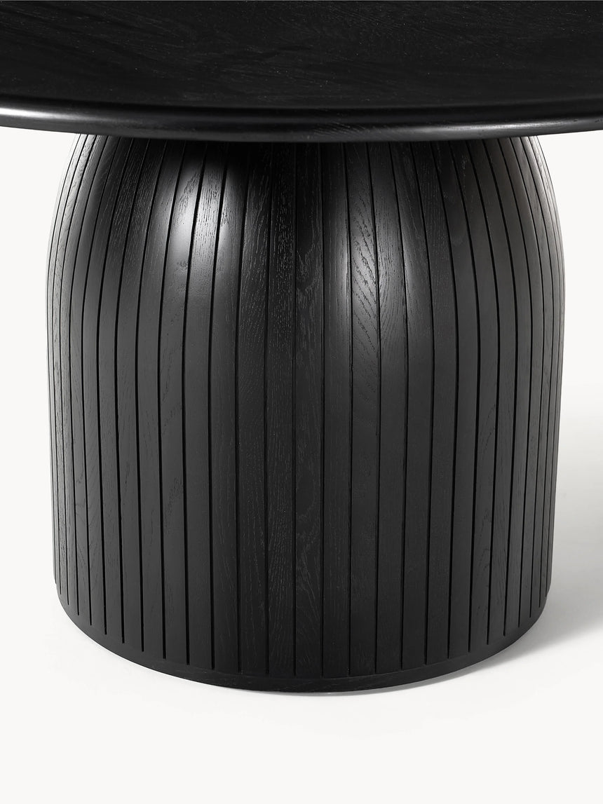 Fold Yuvarlak Ahşap Yemek Masası Siyah