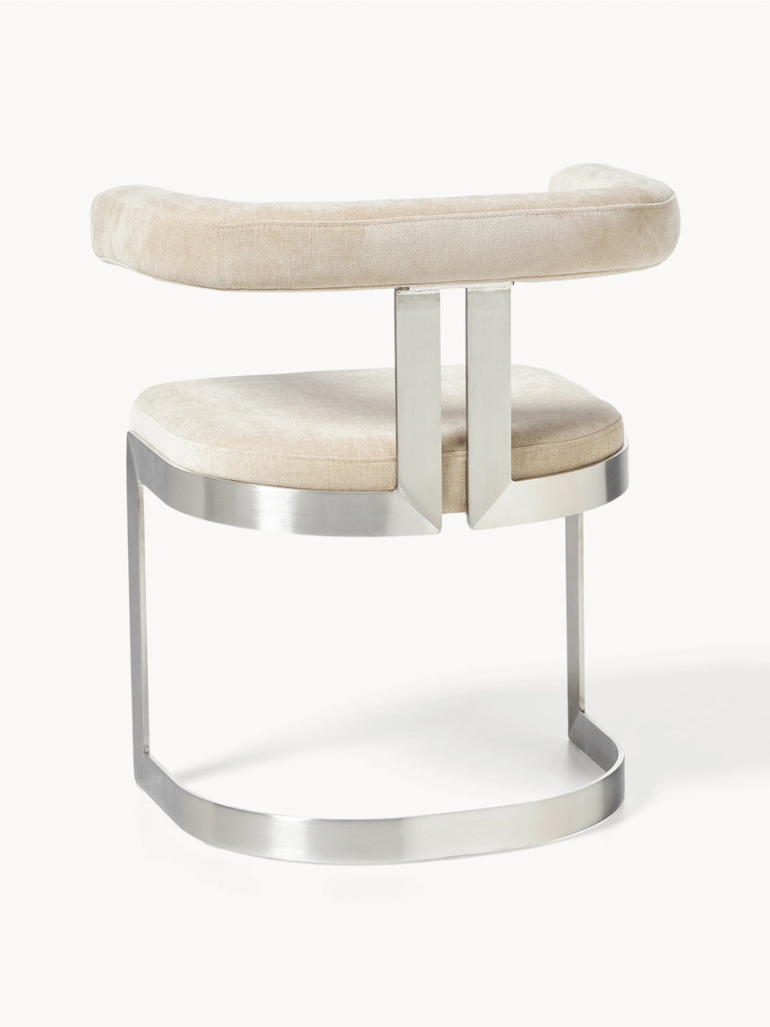 Giro Metal Sandalye Bej Gümüş