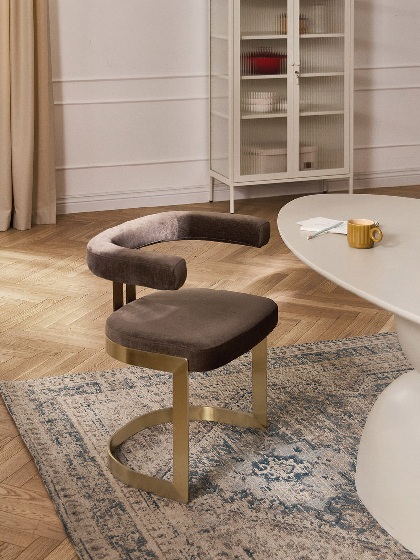 Giro Metal Sandalye Kahve Altın