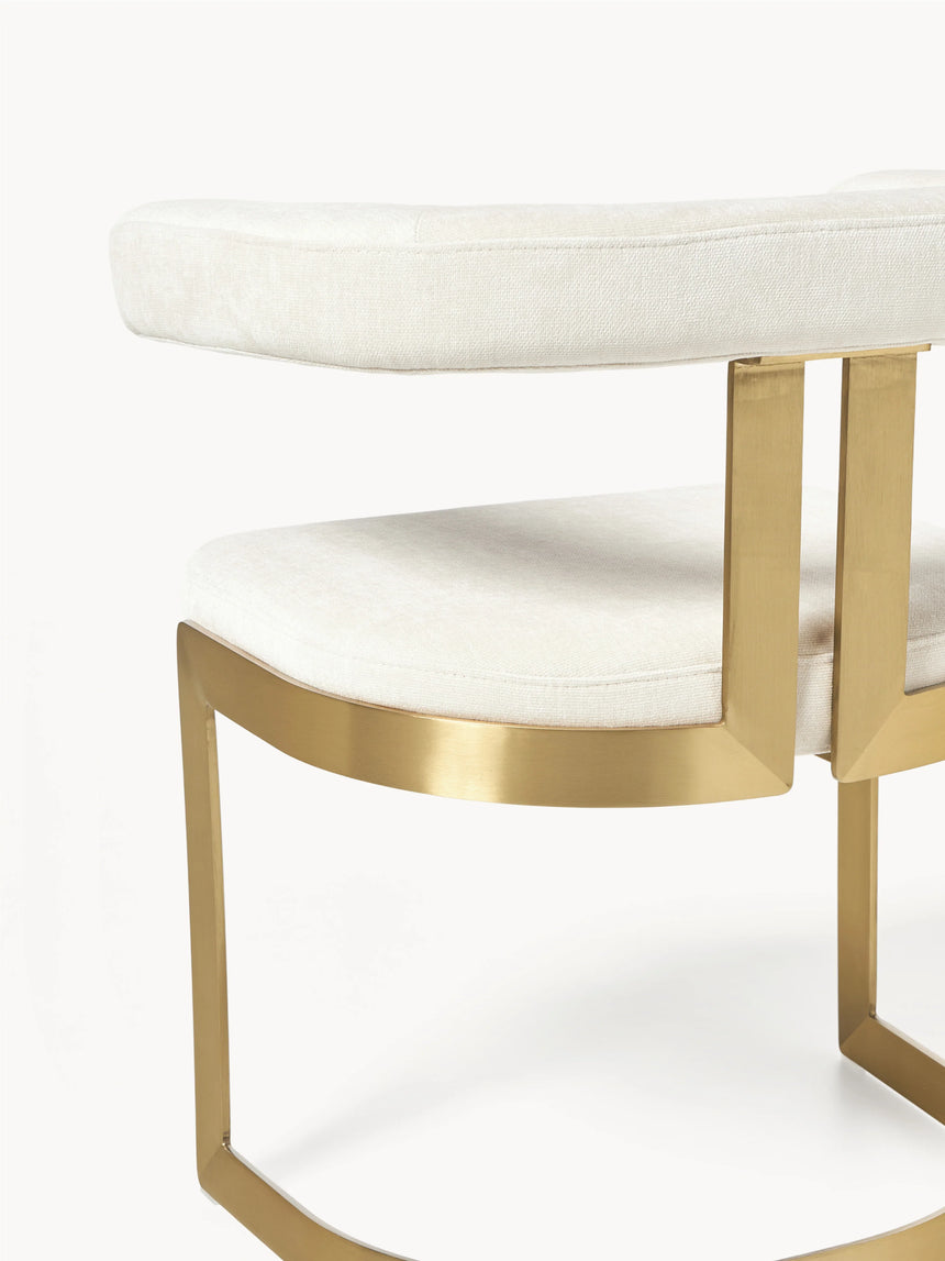 Giro Metal Sandalye Kırık Beyaz Altın