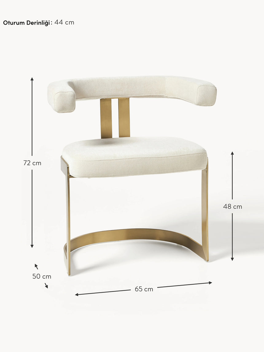 Giro Metal Sandalye Kırık Beyaz Altın