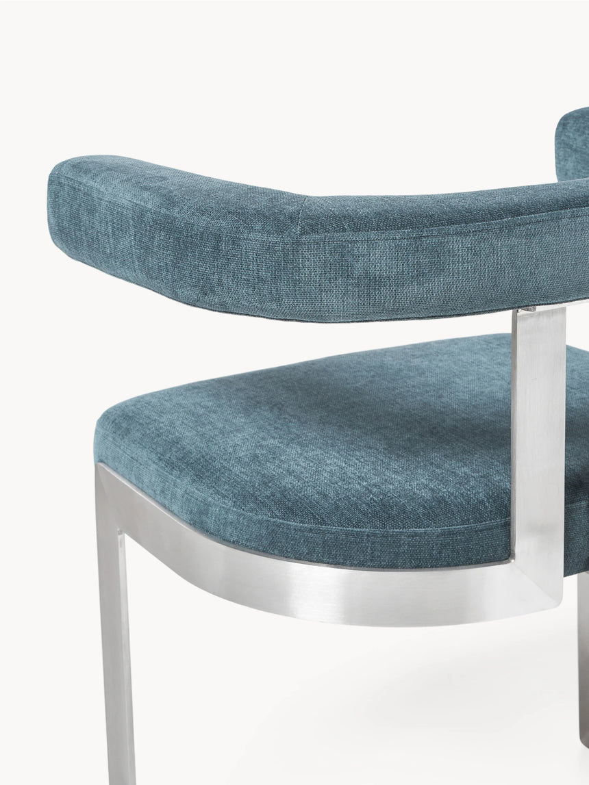 Giro Metal Sandalye Petrol Mavisi Gümüş