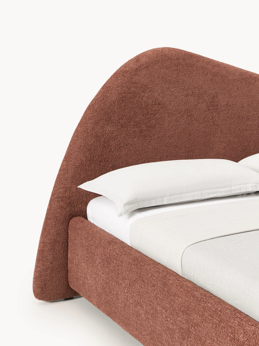 Giuletta Çift Kişilik Karyola Kızıl Kahve Bukle