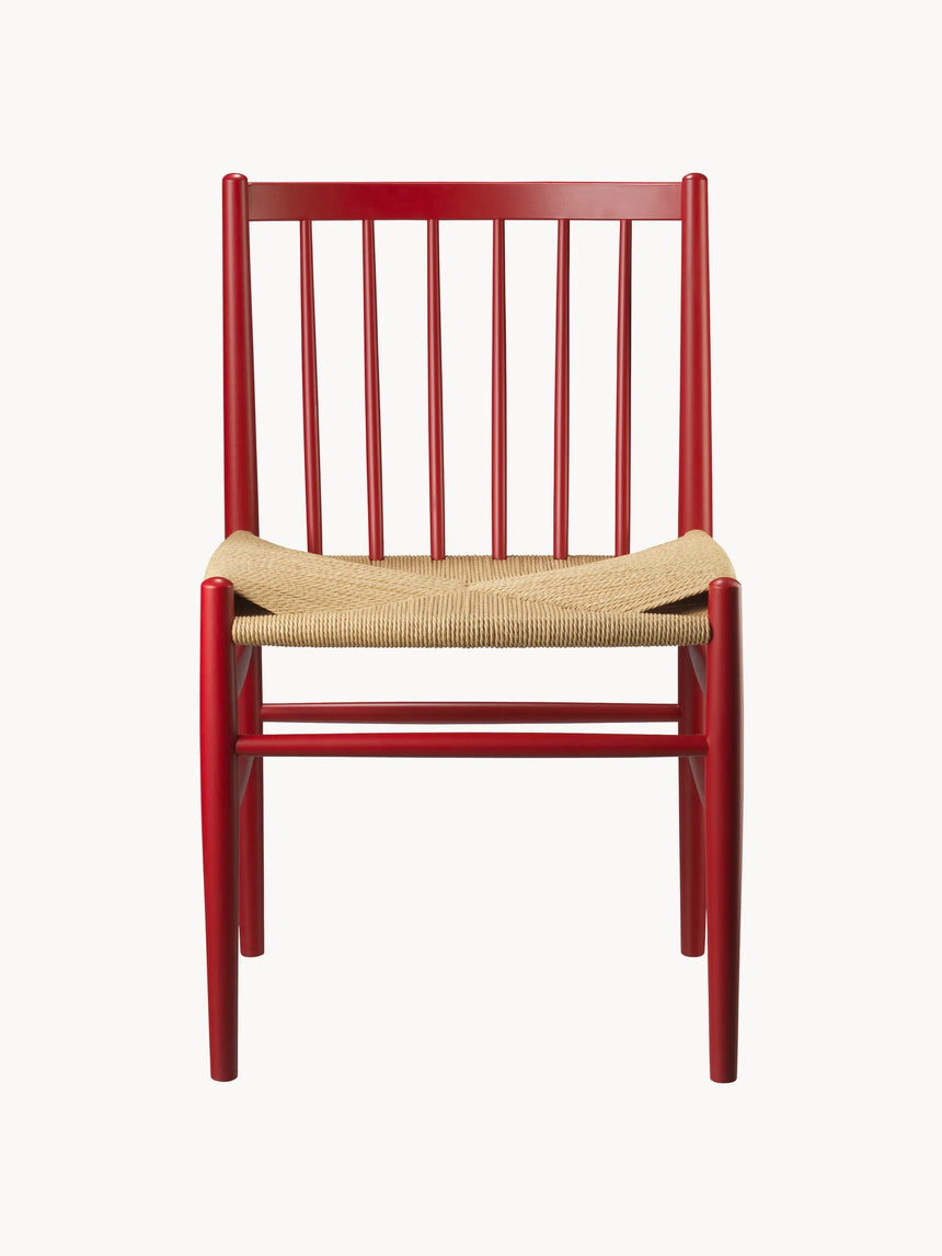 Hand Hasır İşlemeli Ahşap Sandalye Kırmızı