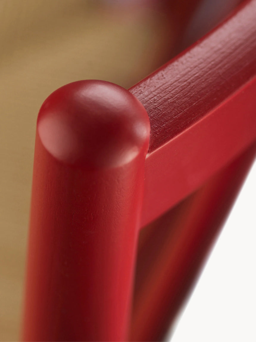 Hand Hasır İşlemeli Ahşap Sandalye Kırmızı