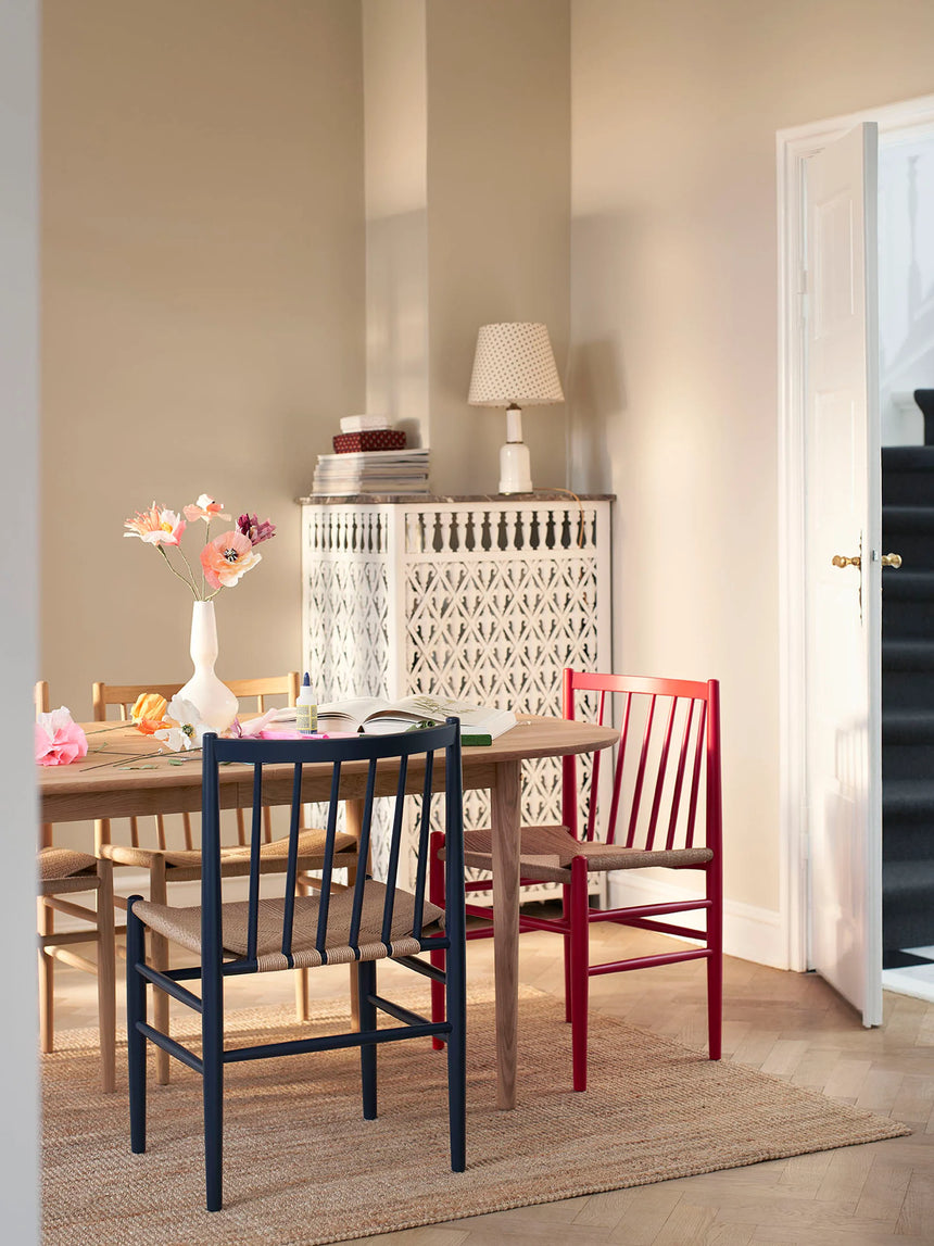 Hand Hasır İşlemeli Ahşap Sandalye Kırmızı