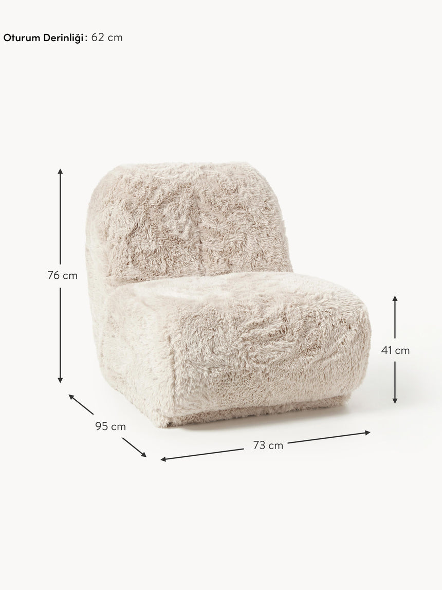 Kast Tekli Koltuk Kırık Beyaz Cozy Tüylü