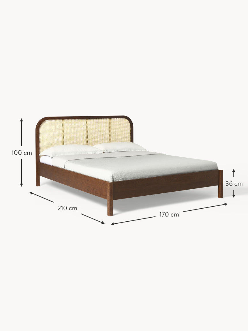 Kate Çift Kişilik Hazeran Ahşap Karyola Ceviz