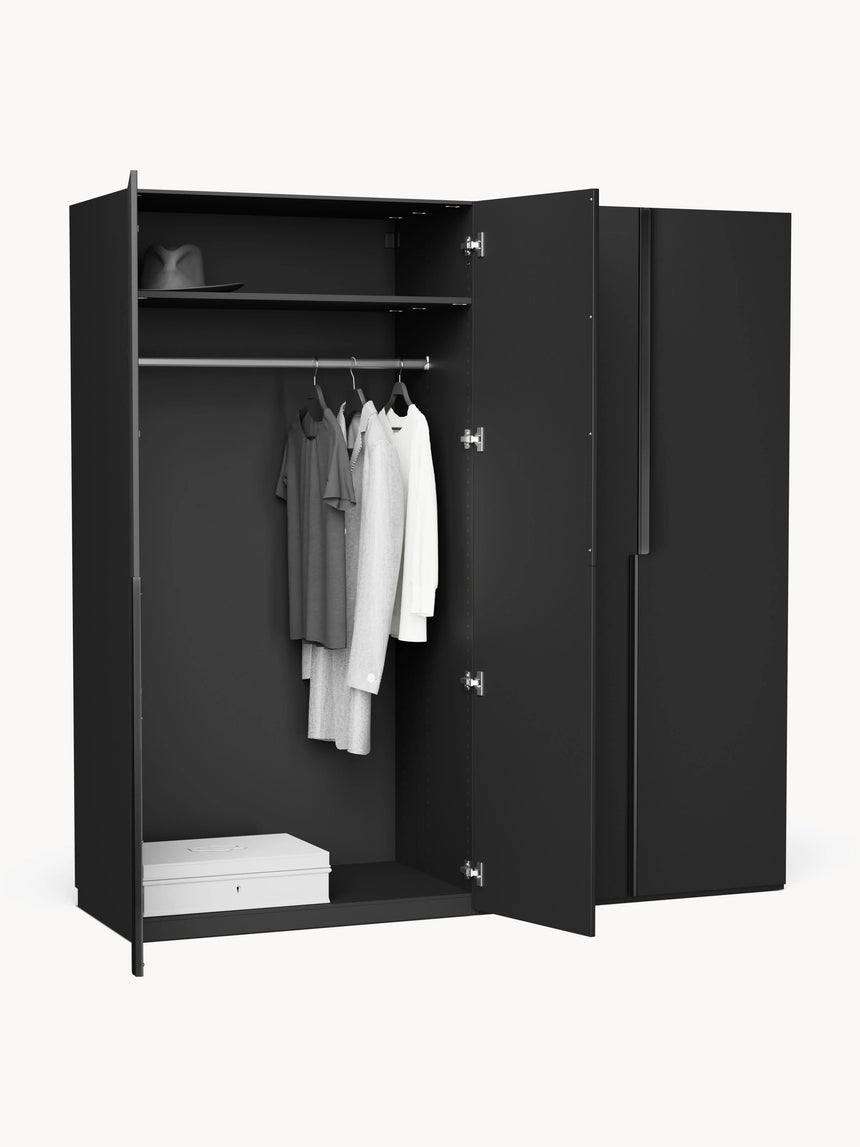 Lan Dört Kapılı Modül Gardırop Siyah