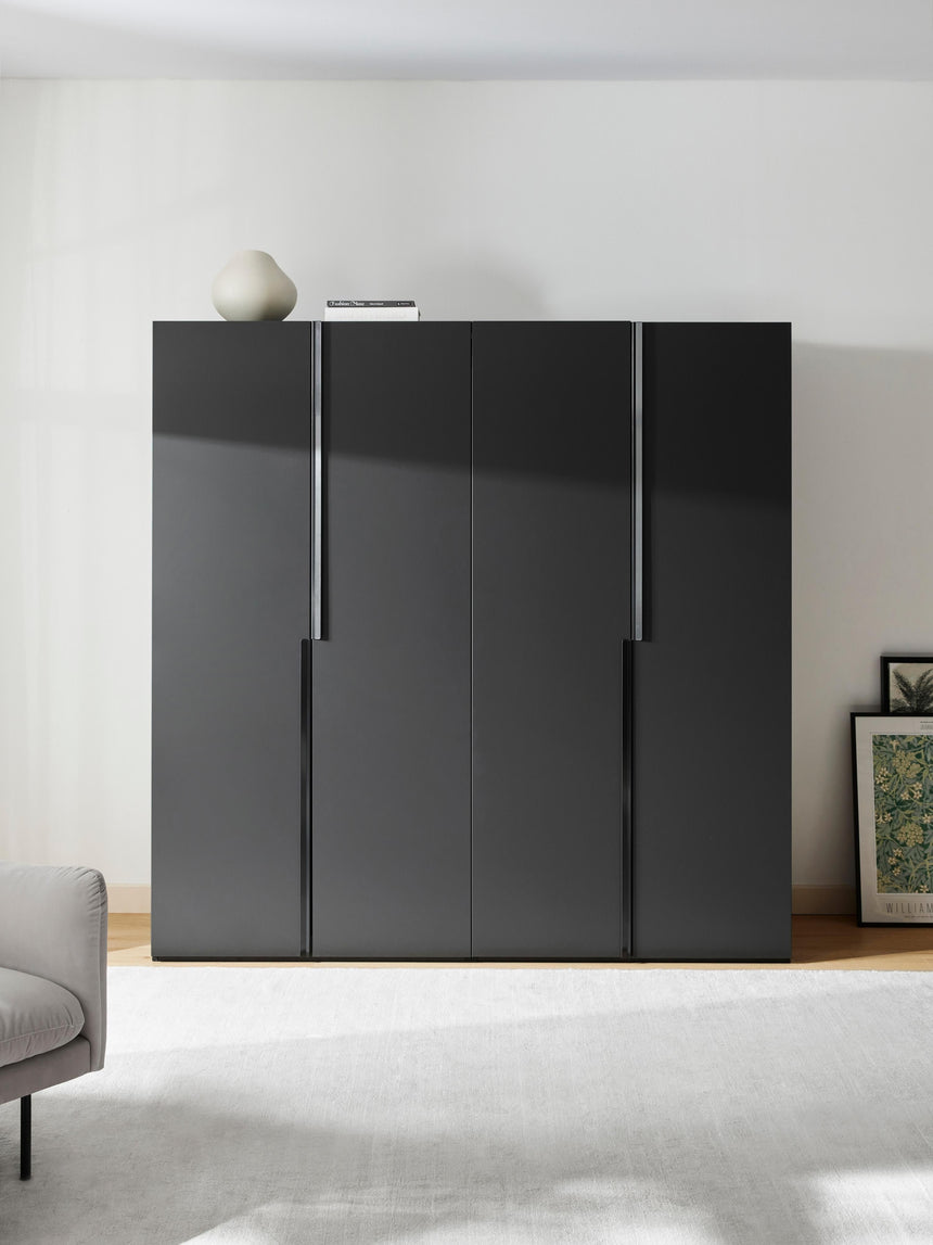 Lan Dört Kapılı Modül Gardırop Siyah