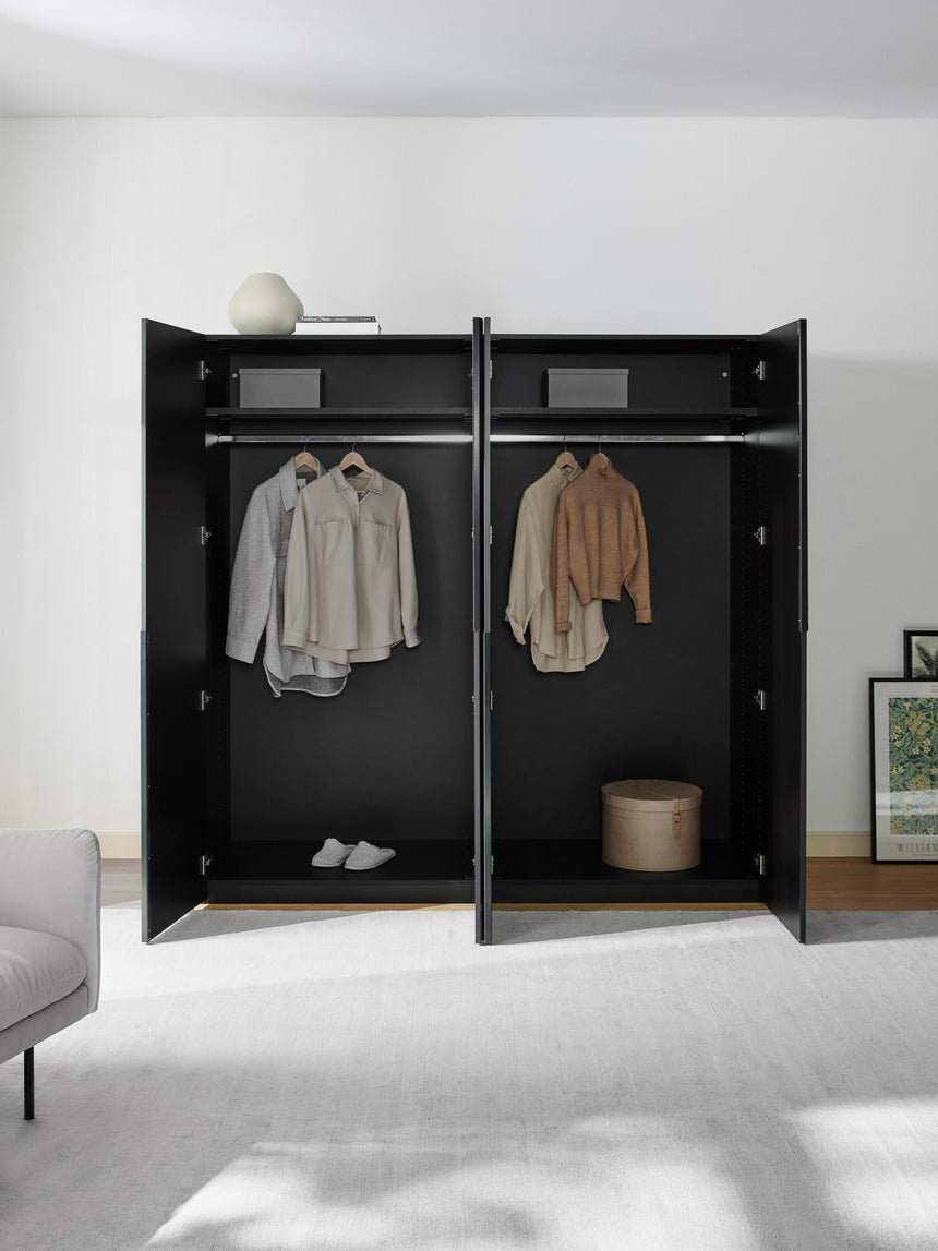 Lan Dört Kapılı Modül Gardırop Siyah