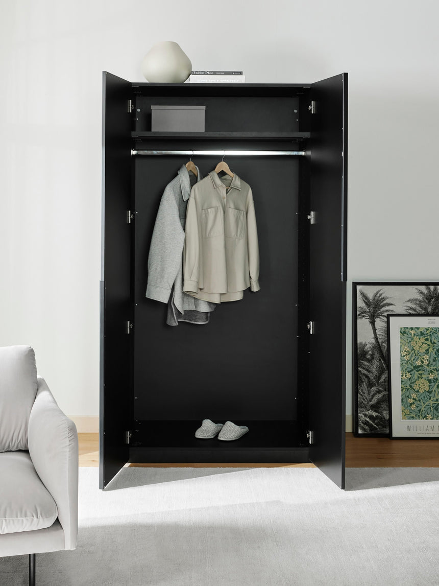 Lan İki Kapılı Modül Gardırop Siyah
