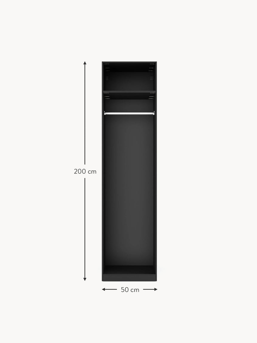 Lan Tek Kapılı Modül Gardırop Siyah