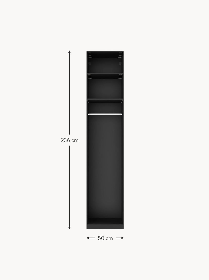 Lan Tek Kapılı Modül Gardırop Siyah