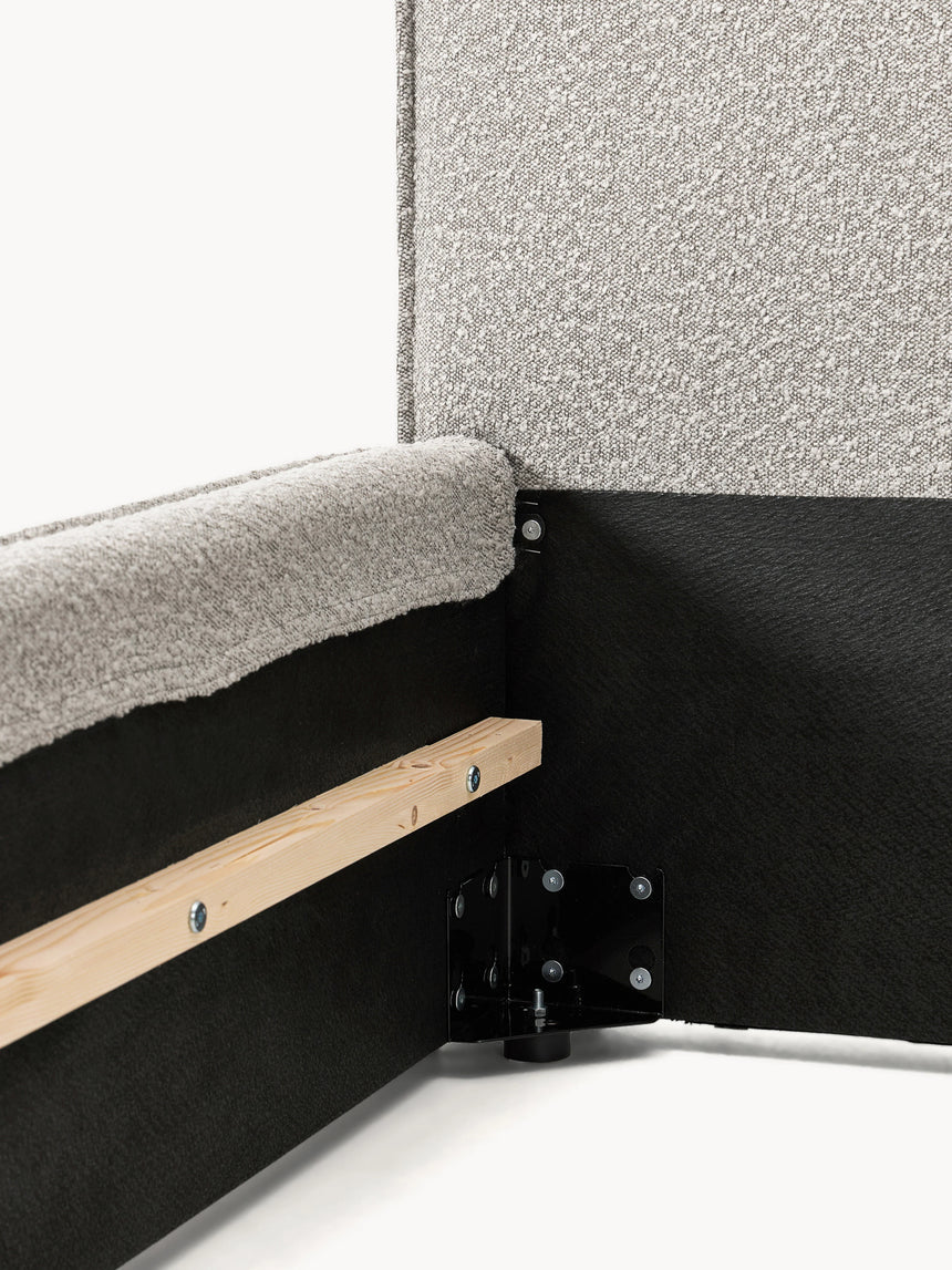 Lays Tek Kişilik Karyola Açık Gri Bukle