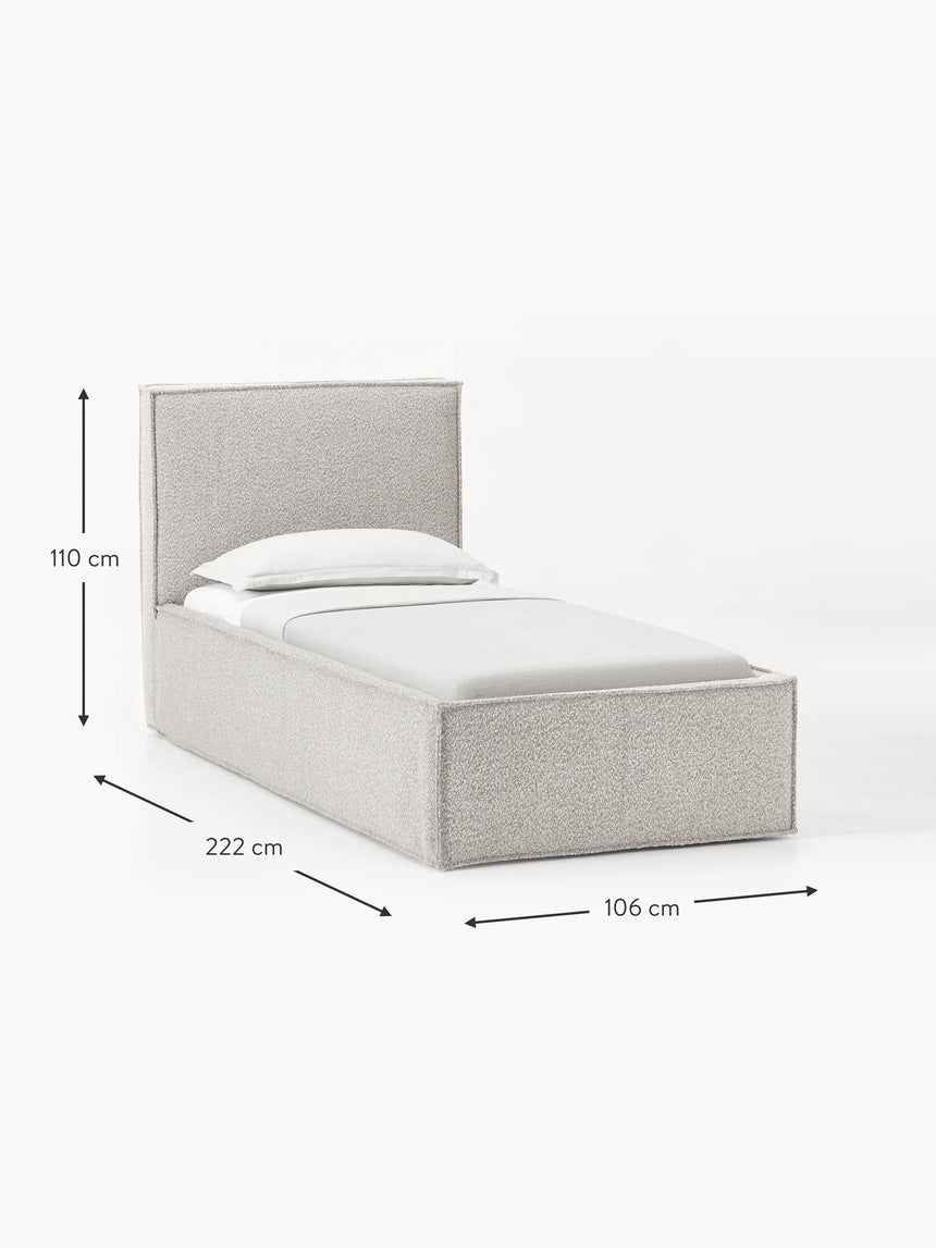 Lays Tek Kişilik Karyola Açık Gri Bukle