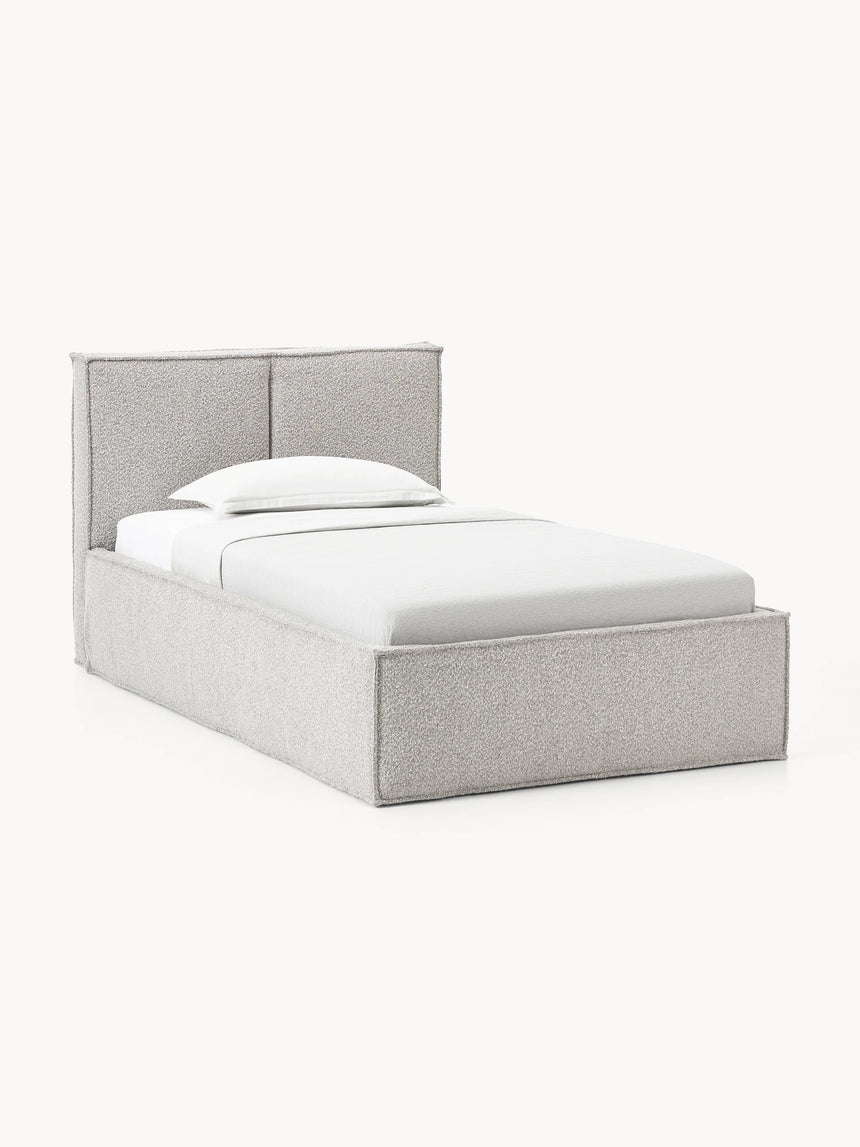 Lays Tek Kişilik Karyola Açık Gri Bukle