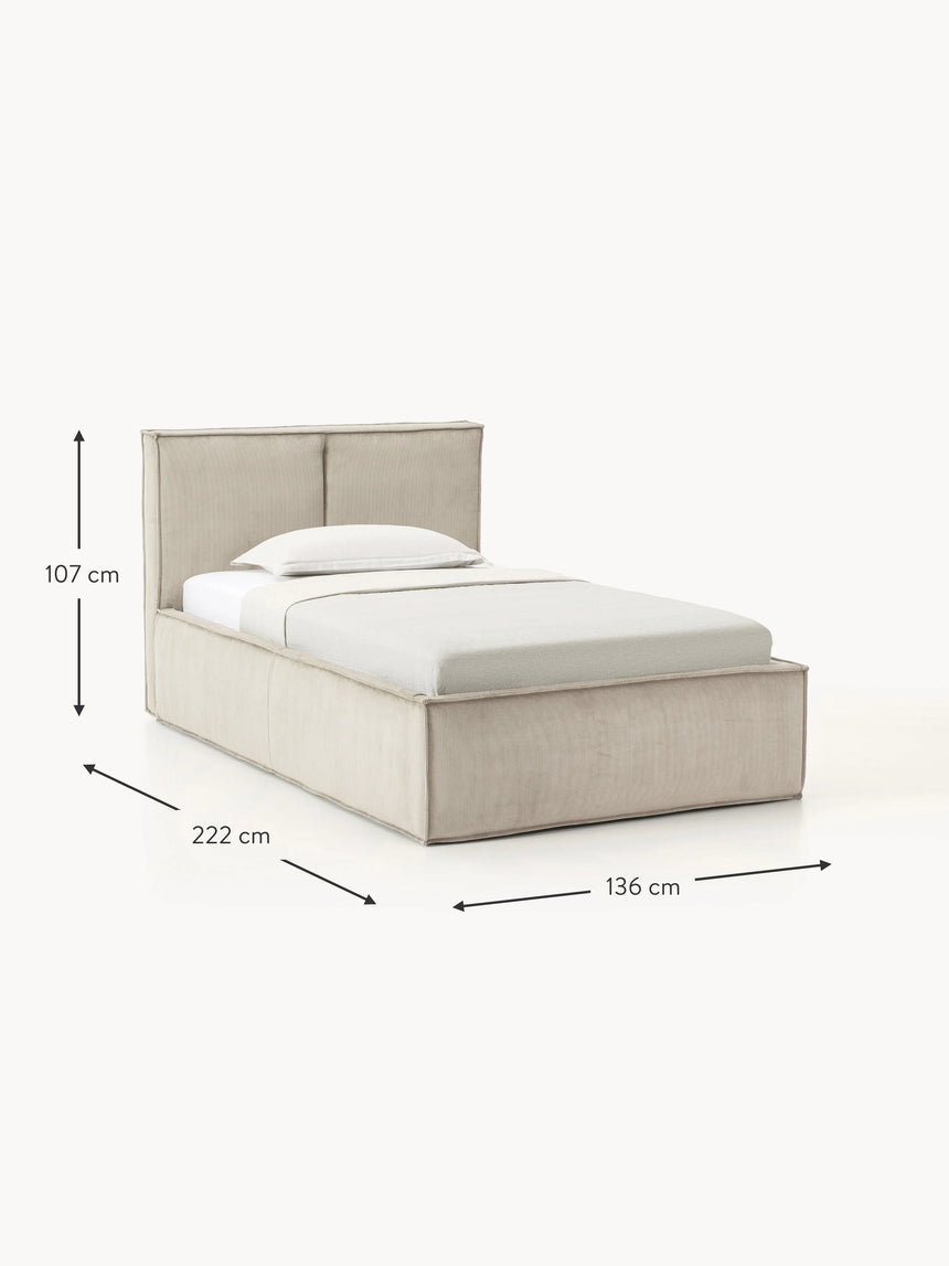 Lays Tek Kişilik Karyola Bej Fitilli