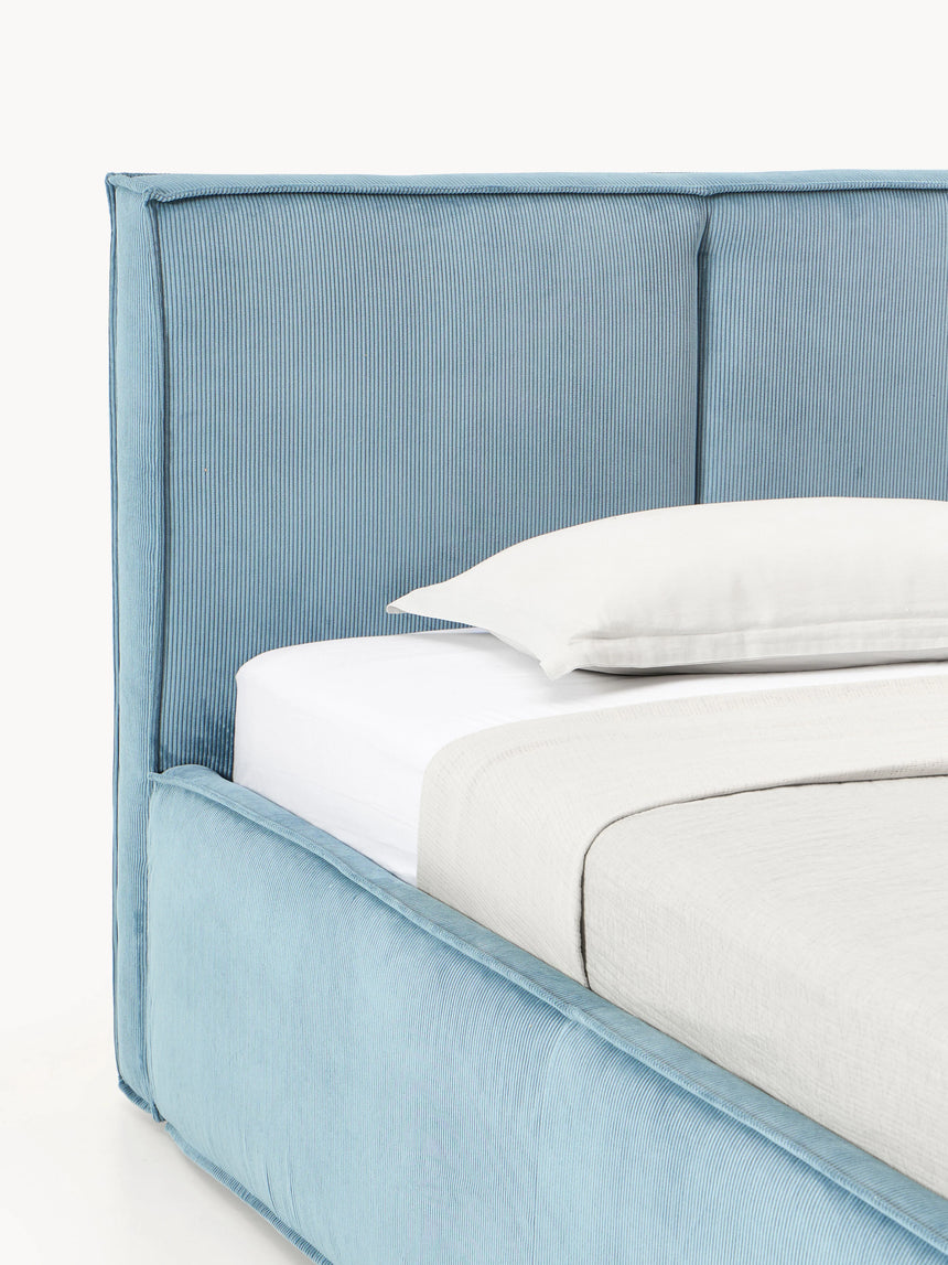 Lays Tek Kişilik Karyola Gök Mavisi Fitilli