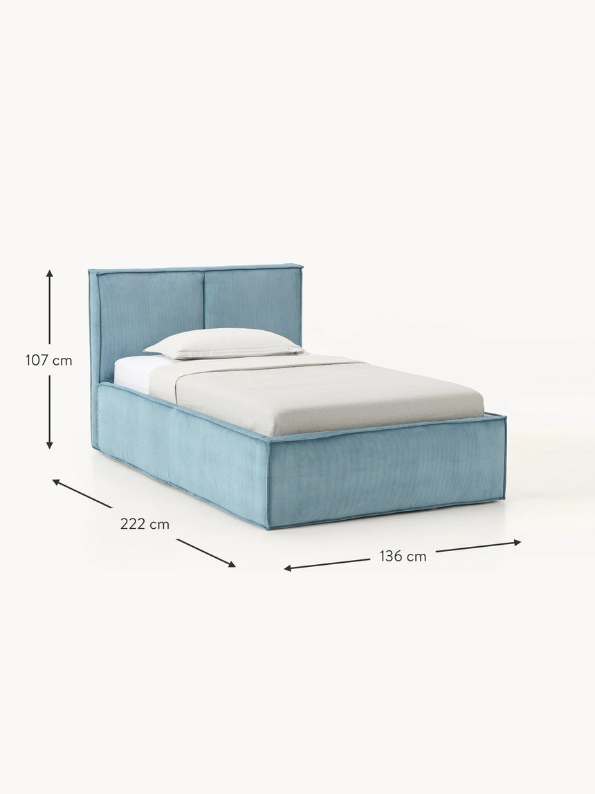 Lays Tek Kişilik Karyola Gök Mavisi Fitilli