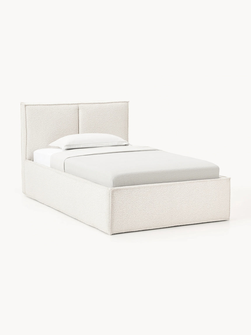 Lays Tek Kişilik Karyola Kırık Beyaz Bukle