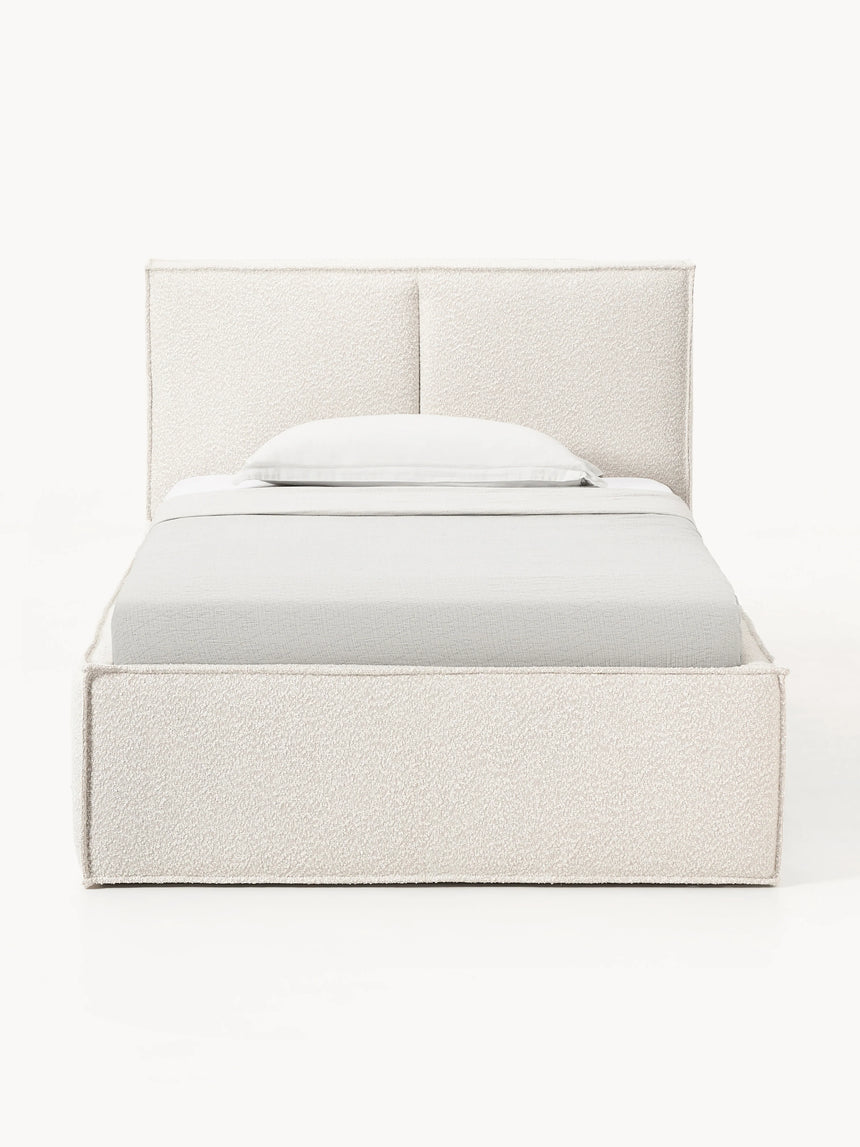 Lays Tek Kişilik Karyola Kırık Beyaz Bukle