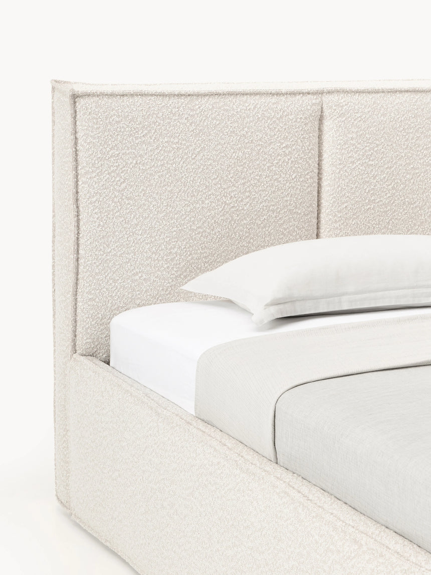 Lays Tek Kişilik Karyola Kırık Beyaz Bukle