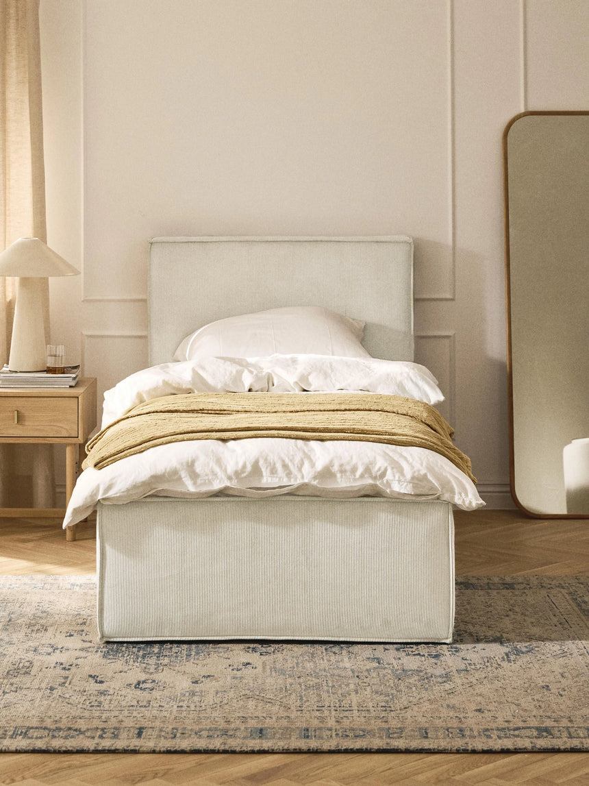 Lays Tek Kişilik Karyola Kırık Beyaz Fitilli