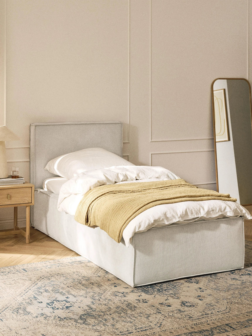 Lays Tek Kişilik Karyola Kırık Beyaz Fitilli