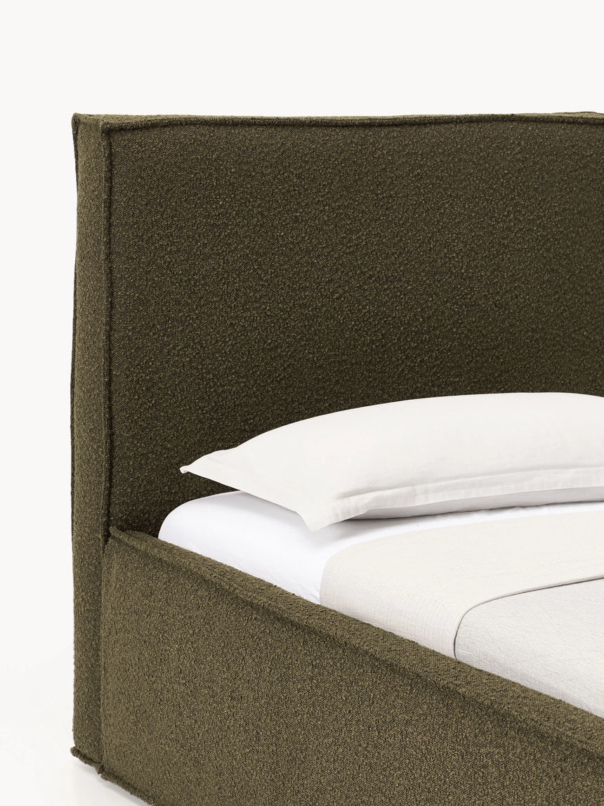 Lays Tek Kişilik Karyola Zeytin Yeşili Bukle