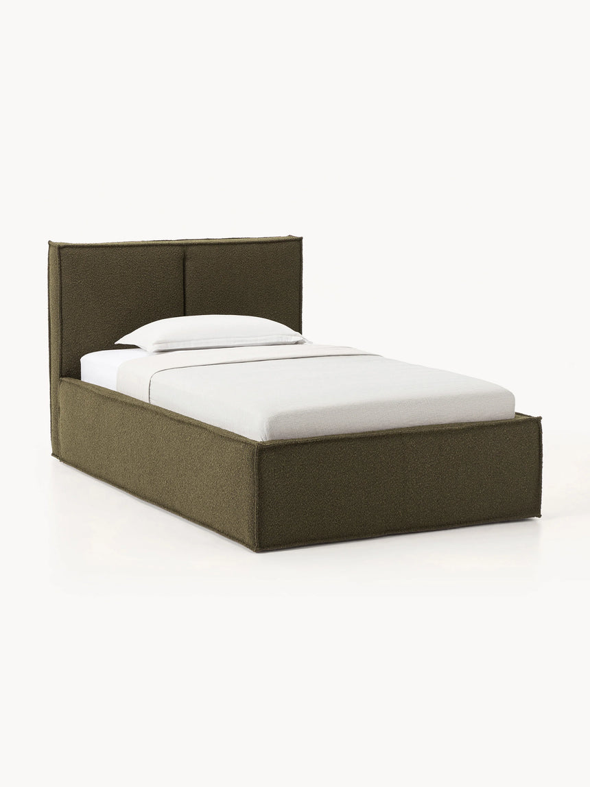 Lays Tek Kişilik Karyola Zeytin Yeşili Bukle