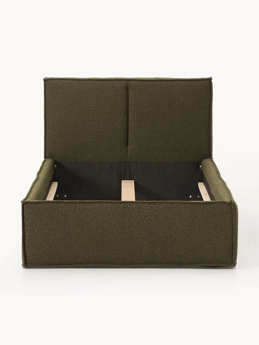 Lays Tek Kişilik Karyola Zeytin Yeşili Bukle