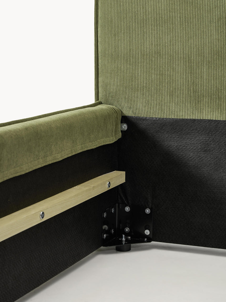 Lays Tek Kişilik Karyola Zeytin Yeşili Fitilli