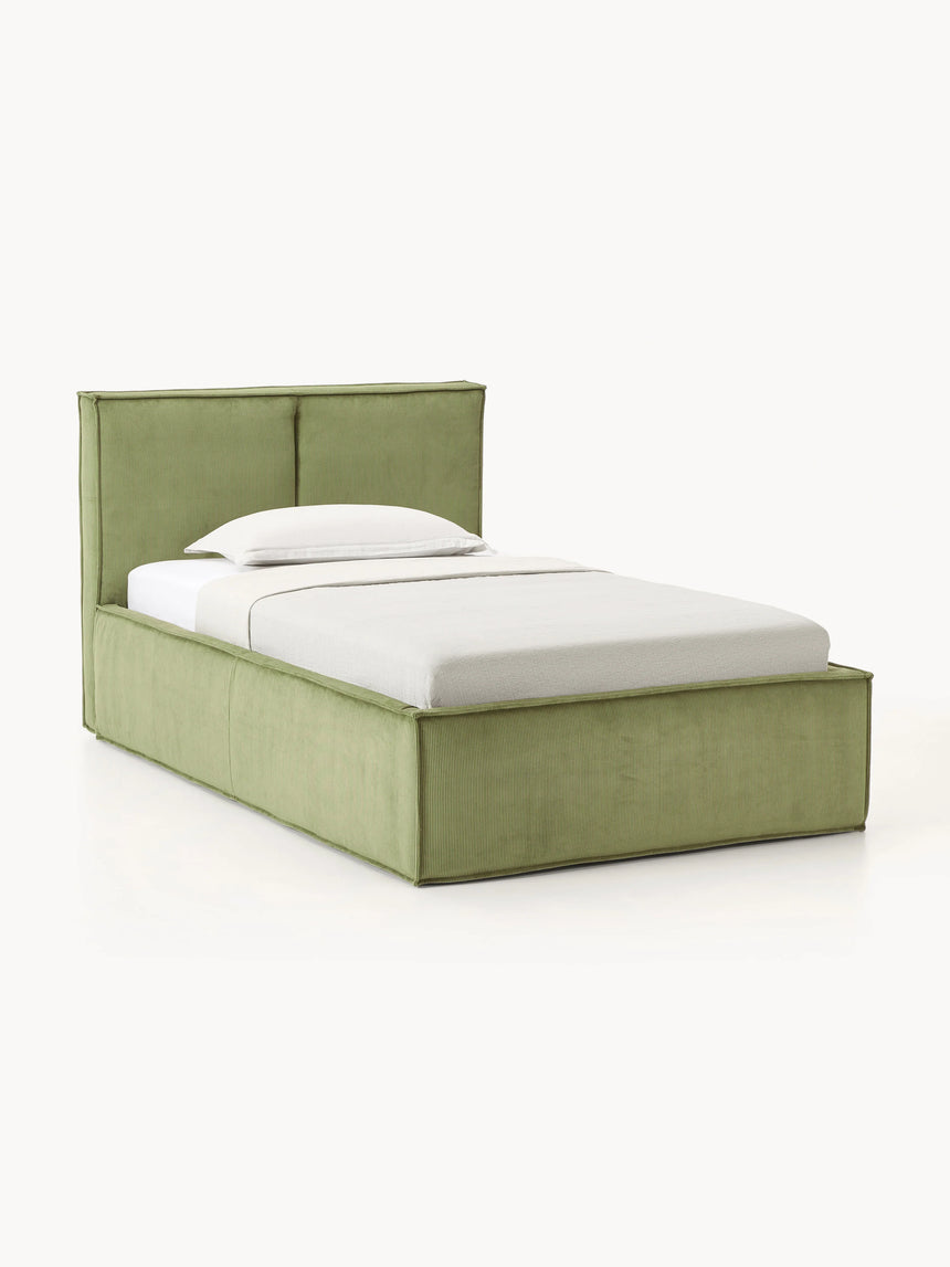 Lays Tek Kişilik Karyola Zeytin Yeşili Fitilli